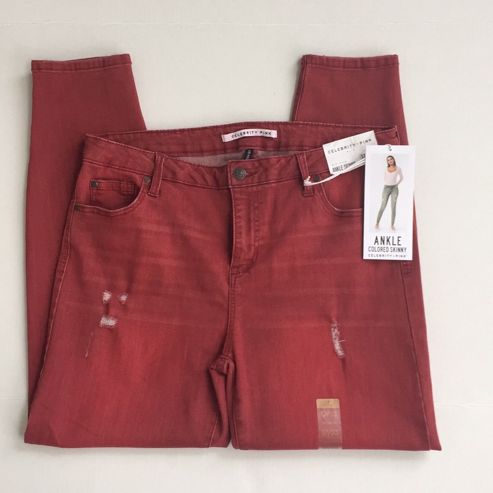 Celebrity Pink mid rise ankle skinny 17/33 NWT!